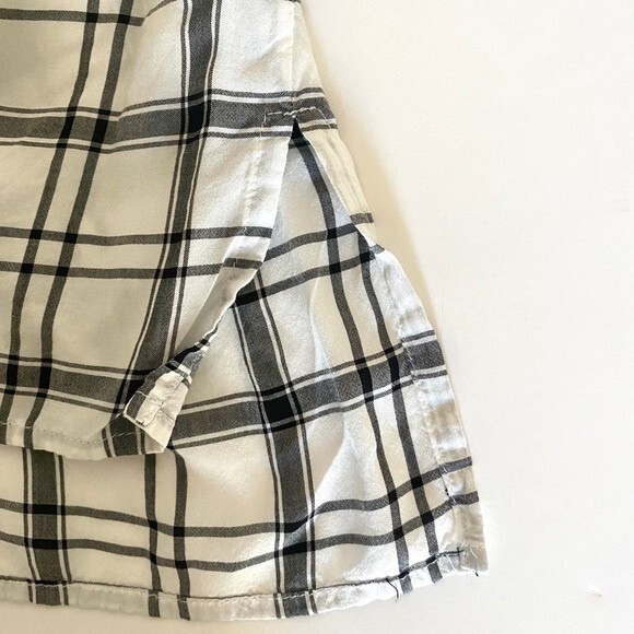 Anthropologie Cloth & Stone Plaid  Off Shoulder XS Top Blouse - Picture 4 of 5